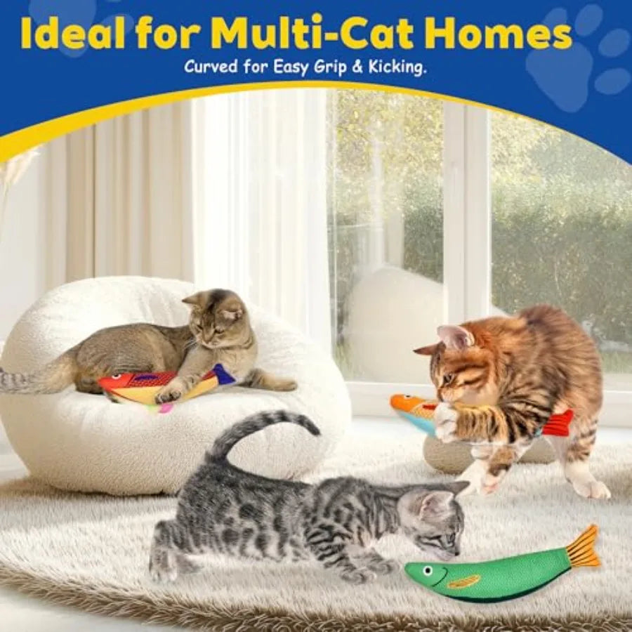 Interactive Catnip Toys for Indoor Cats Soft Durable with Rattle Sound Chew Toy for All Breeds 3 Pack Saury