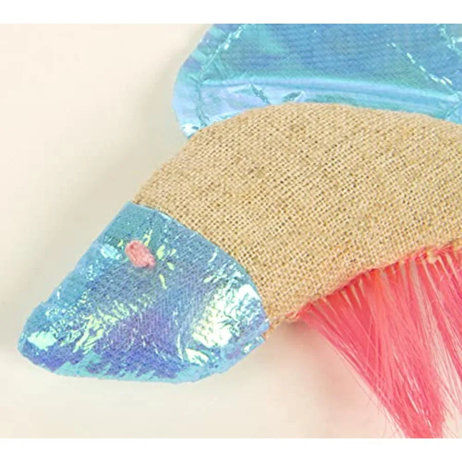 Batty Beta Fish Crinkle Catnip Cat Toy - Tan Blue One Size